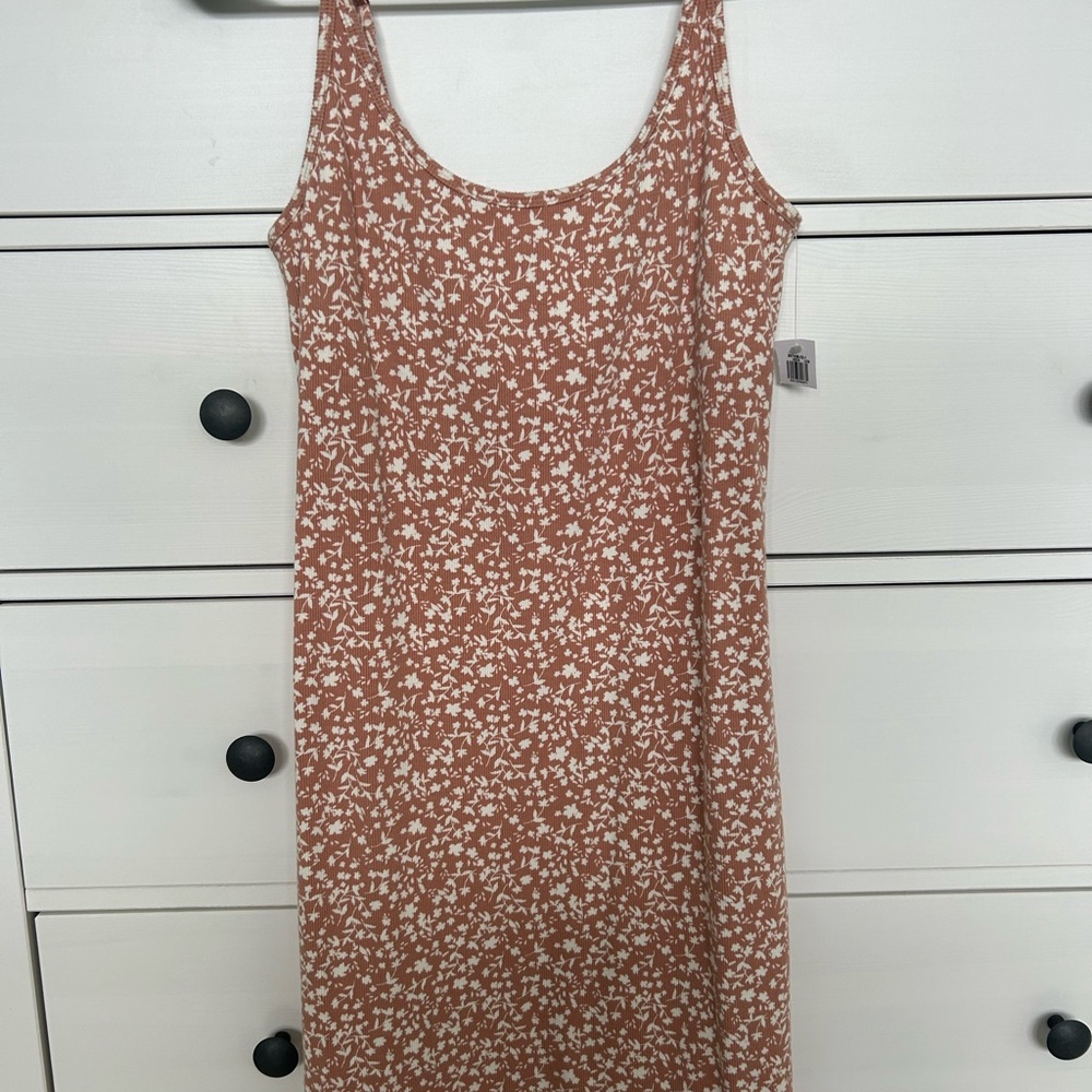 Old Navy Brown Floral Midi Dress